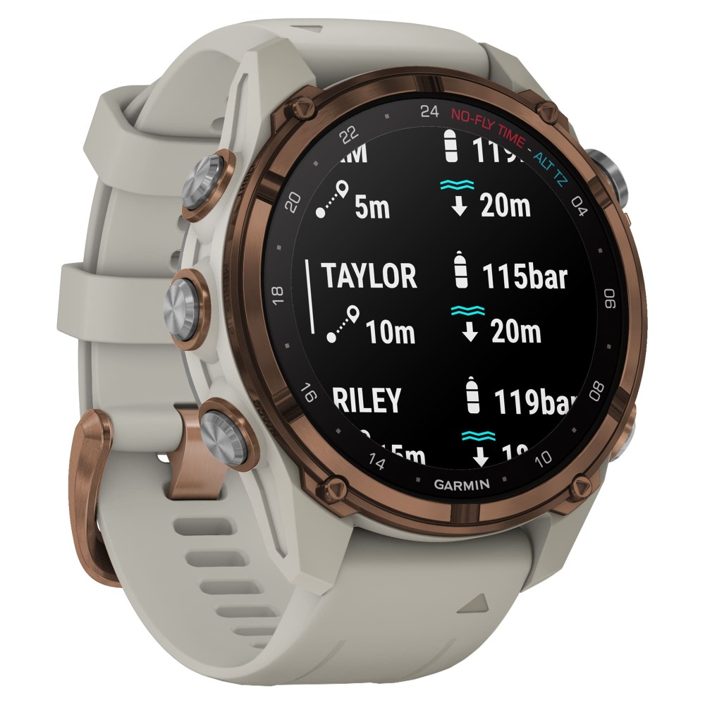 Смарт-часы Garmin Descent Mk3i, 43 мм, Bronze PVD Titanium / French Gray Silicone Band, Бронза детальное изображение - 5