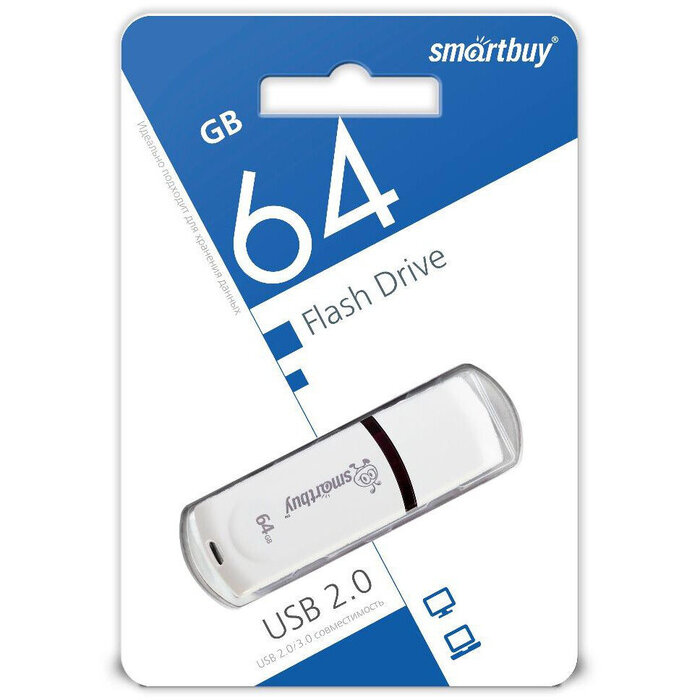 USB Flash накопитель SmartBuy Paean (SB64 ГБPN-W) 64 ГБ, белый №3