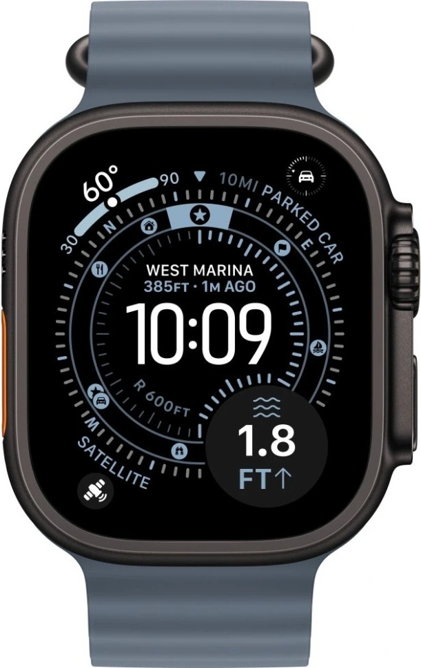 Умные часы Apple Watch Ultra 3 49 мм, Black Titanium Case with Black Ocean Band, Черный детальное изображение - 2