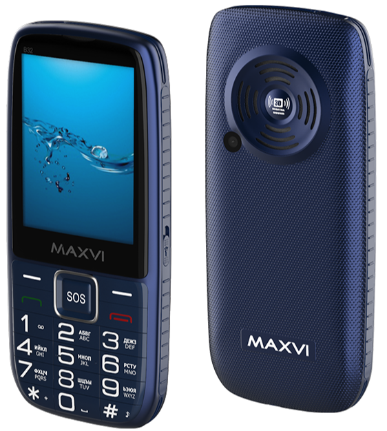Мобильный телефон MAXVI B32, 32 Мб, Синий, Dual micro-SIM детальное изображение - 1