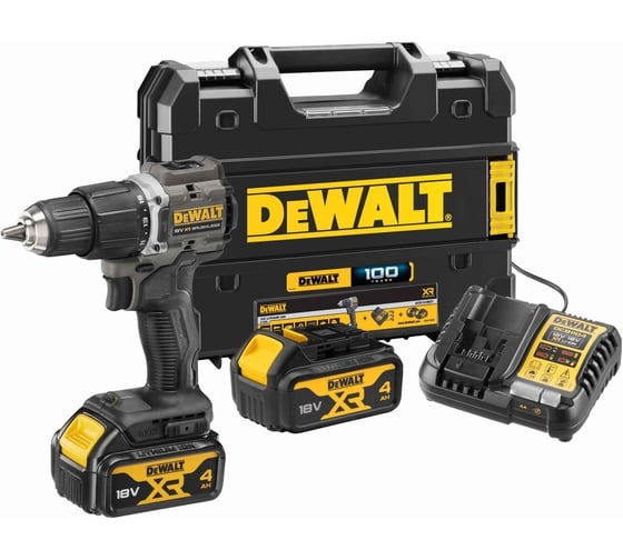 Аккумуляторная ударная дрель-шуруповерт DeWALT DCD100M2T-QW, 18 В, 68 Нм, 4 А·ч детальное изображение - 1