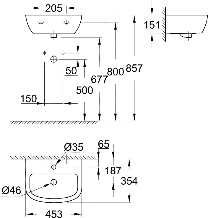 Умывальник Grohe Bau 39424000  детальное изображение - 2
