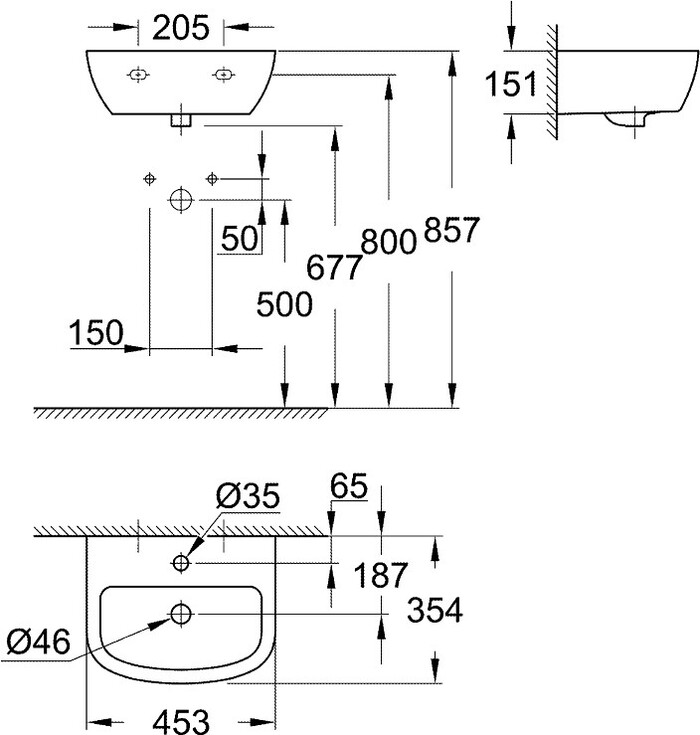 Умывальник Grohe Bau 39424000  №2