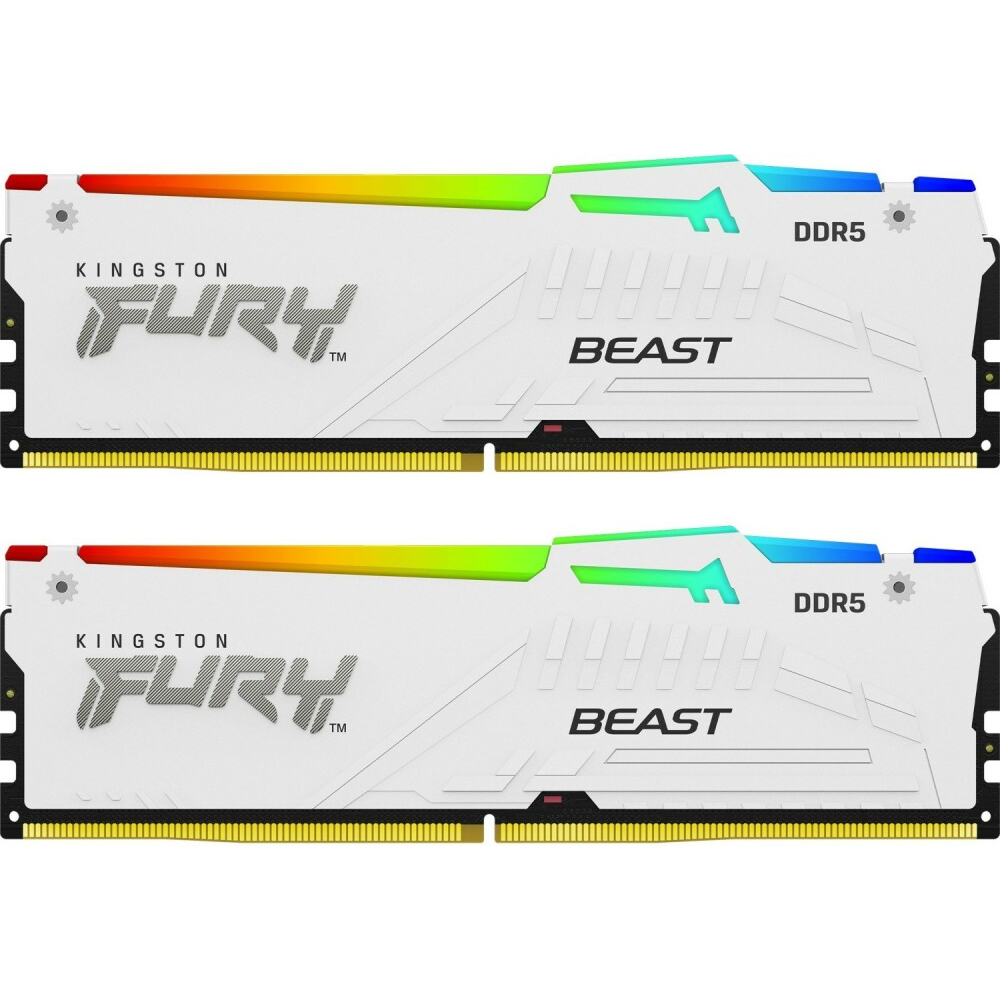 Оперативная память Kingston Fury Beast White RGB DDR5 5600MHz, KF556C40BWAK2-32, 2x16 Гб KIT, 32 Гб детальное изображение - 1