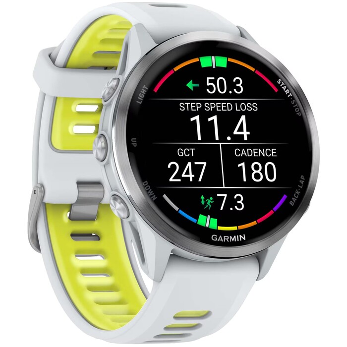 Умные часы Garmin Forerunner 970 47 мм, Белый, титановый безель, с бело-желтым ремешком №3