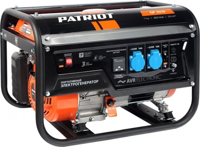 Генератор бензиновый PATRIOT GP 3510 474101535, 2.5 кВт, Черный детальное изображение - 1