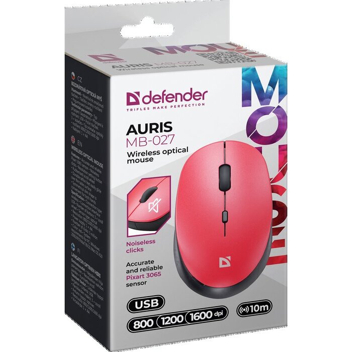Мышь Defender Auris MB-027  (52026), Красный №4