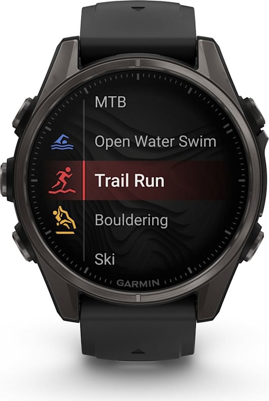 Смарт-часы Garmin Fenix 8 AMOLED Sapphire DLC, 43 мм, угольно-черный, пепельно-серый ремешок детальное изображение - 8