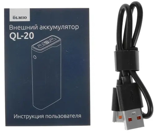 Внешний аккумулятор Olmio QL-20 (043987), 20000 мАч, Серый детальное изображение - 5
