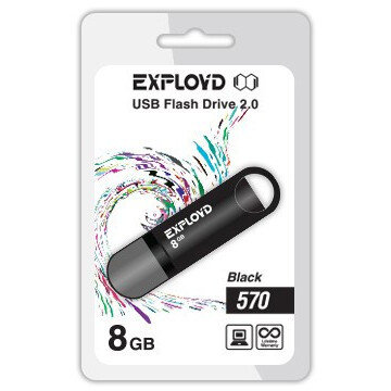 USB Flash накопитель Exployd 570 8 ГБ, черный детальное изображение - 1