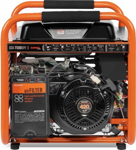 Генератор бензиновый DAEWOO GDA 7500DPE-3, 6 кВт, Оранжевый детальное изображение - 3