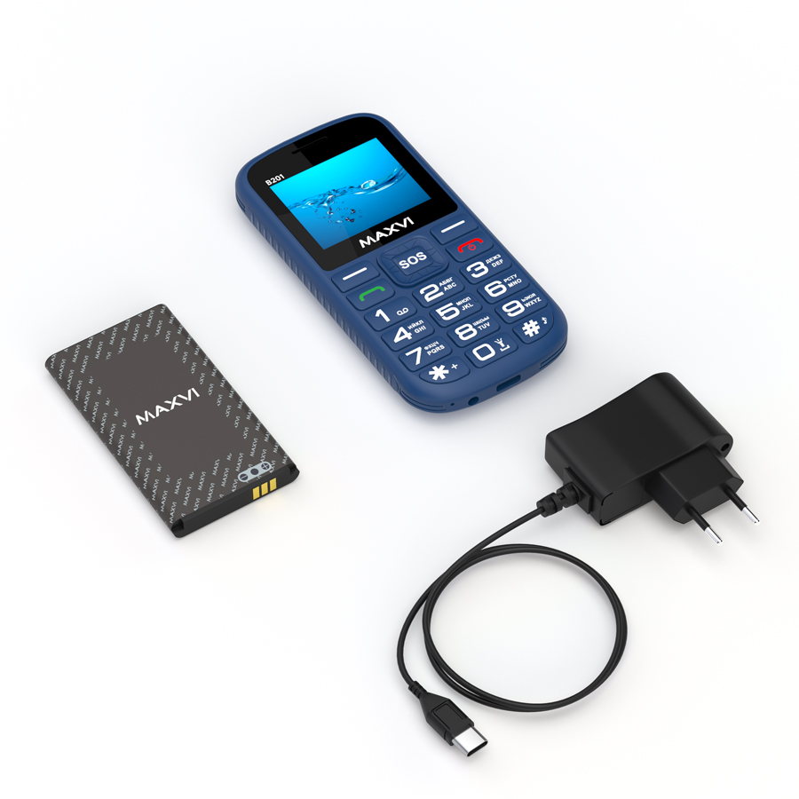 Мобильный телефон MAXVI B201, 32 Мб, Синий, Dual micro-SIM детальное изображение - 4