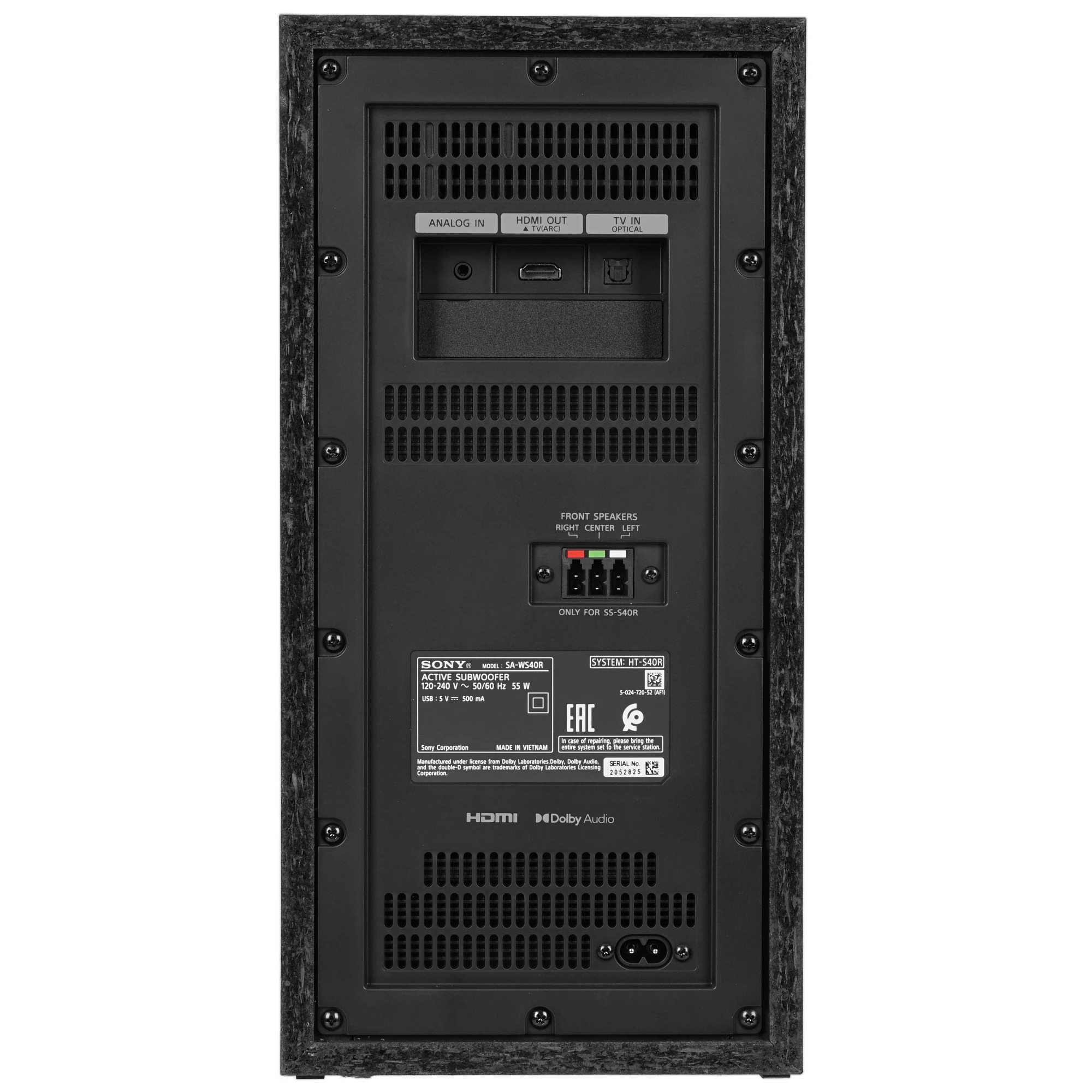 Саундбар Sony HT-S40R, Черный детальное изображение - 4