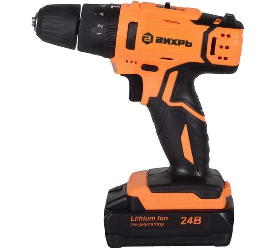 Аккумуляторная дрель-шуруповерт Вихрь ДА-24Л-2кУ 72/14/19, 24 В, 55 Нм, 2 А·ч детальное изображение - 6