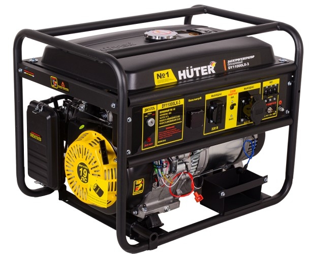 Генератор бензиновый HUTER DY11000LX-3 64/1/73, 8.5 кВт, Черный детальное изображение - 1