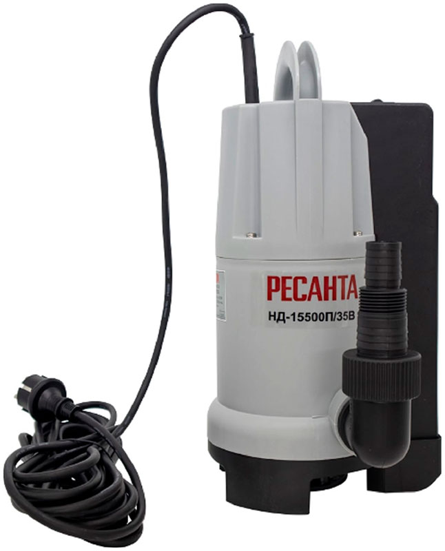 Дренажный насос Ресанта НД-15500П/35B, 258 л/мин, 40 мм, напор 8 м, d=40 мм, 900 Вт, Серый детальное изображение - 1