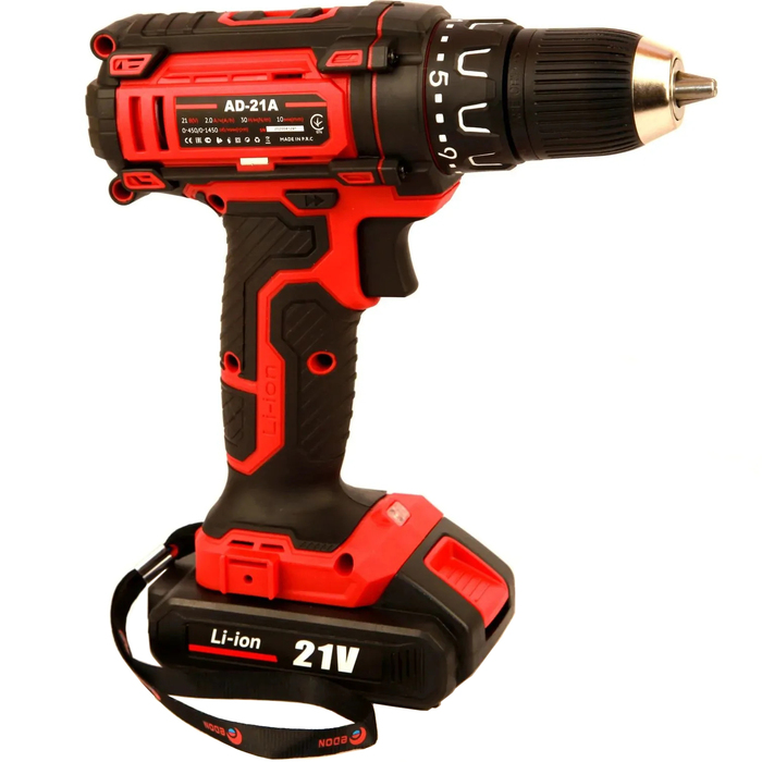 Аккумуляторная дрель-шуруповерт Edon AD-21A, 21 В, 30 Нм, 2 А·ч, 16043 №2