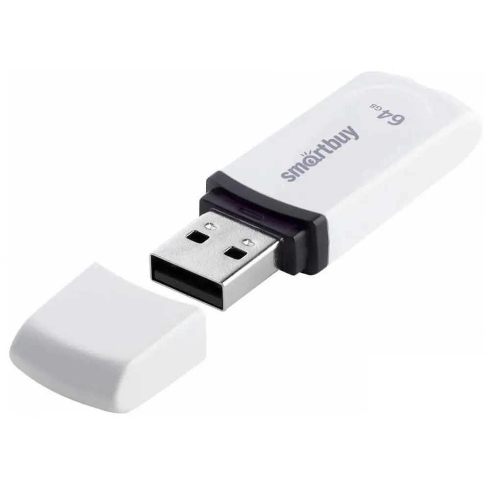 USB Flash накопитель SmartBuy Paean (SB64 ГБPN-W) 64 ГБ, белый детальное изображение - 1