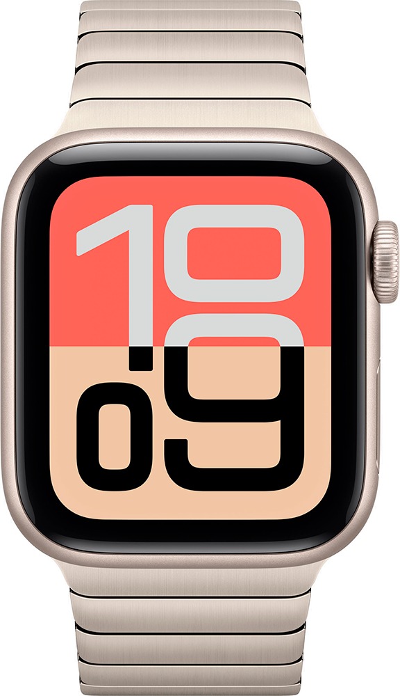 Умные часы Apple Watch SE 3 44 мм, GPS, Starlight Aluminium Case with Natural Link Bracelet, Сияющая звезда/Серебристый детальное изображение - 2
