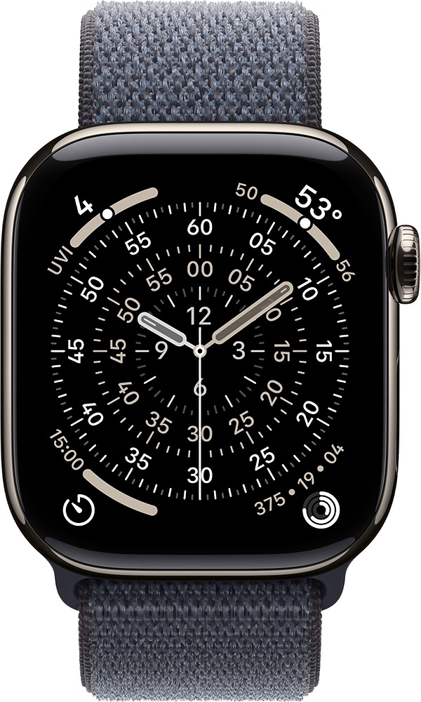 Умные часы Apple Watch Series 11 46 мм, Natural Titanium Case with Anchor Blue Sport Loop, GPS + Cellular, детальное изображение - 2