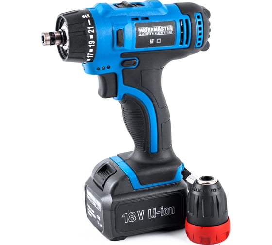 Аккумуляторная дрель-шуруповерт WorkMaster АШ-18ЛМ, 18 В, 28 Нм, 1,5 А·ч детальное изображение - 7