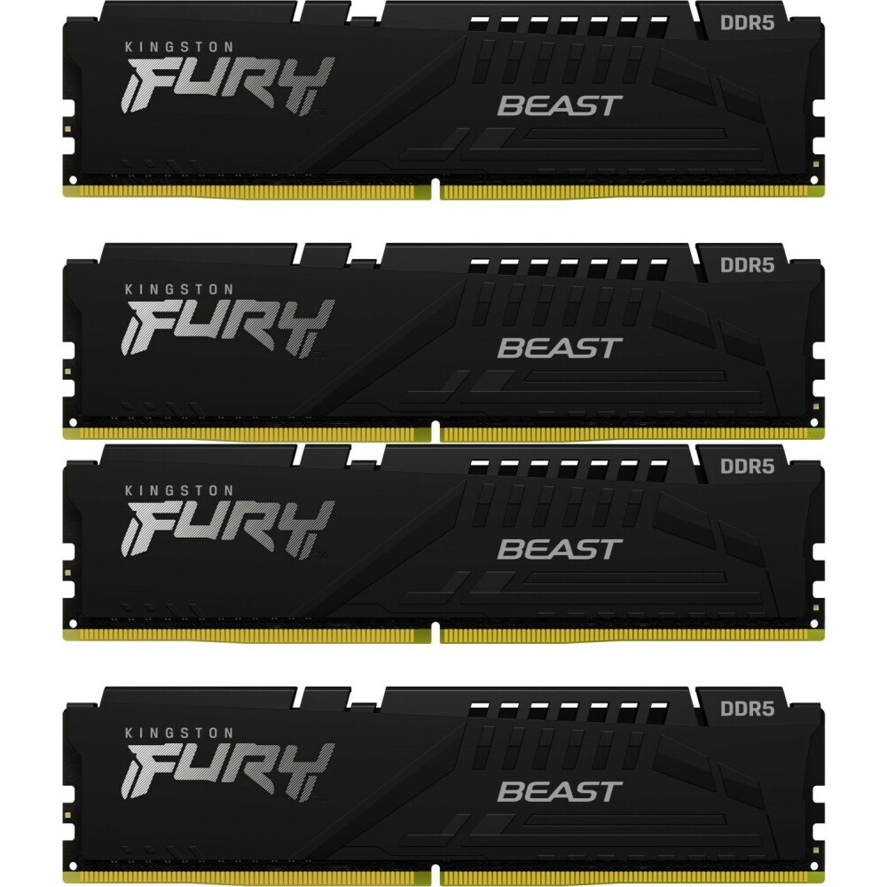 Оперативная память Kingston Fury Beast Black DDR5 5200MHz, KF552C40BBK4-64, 4x16 Гб KIT, 64 Гб детальное изображение - 1