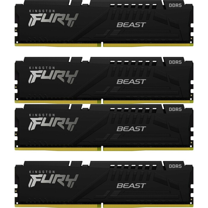 Оперативная память Kingston Fury Beast Black DDR5 5200MHz, KF552C40BBK4-64, 4x16 Гб KIT, 64 Гб №1