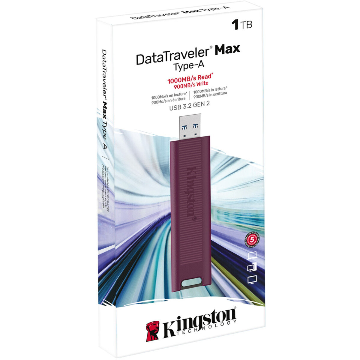 USB Flash накопитель Kingston DataTraveler MaxA (DTMAXA/1TB) 1Tb, красный детальное изображение - 3