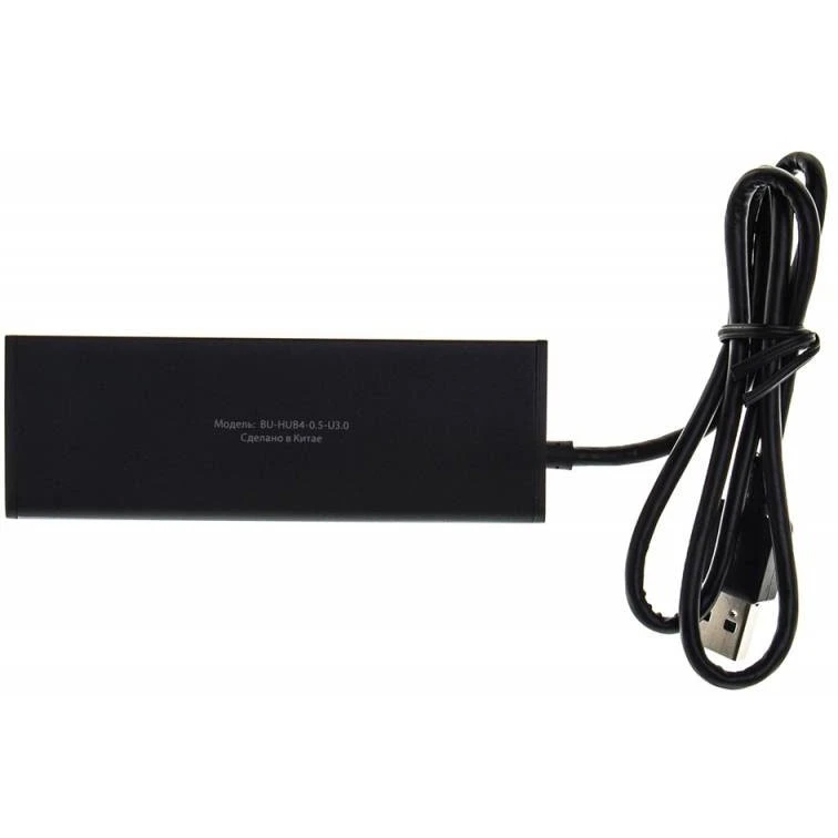USB-концентратор Buro BU-HUB4-0.5-U3.0, Черный детальное изображение - 2