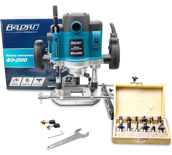 Фрезер ВАРЯГ ФЭ (8000-23000 об/мин,цанга (патрон)8/12 мм) (1/2) 003891, 2100 Вт, Голубой детальное изображение - 6