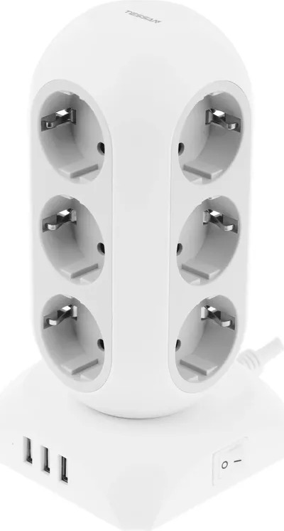 Сетевой фильтр Tessan TPS02-DE, 2 м, Черный детальное изображение - 1