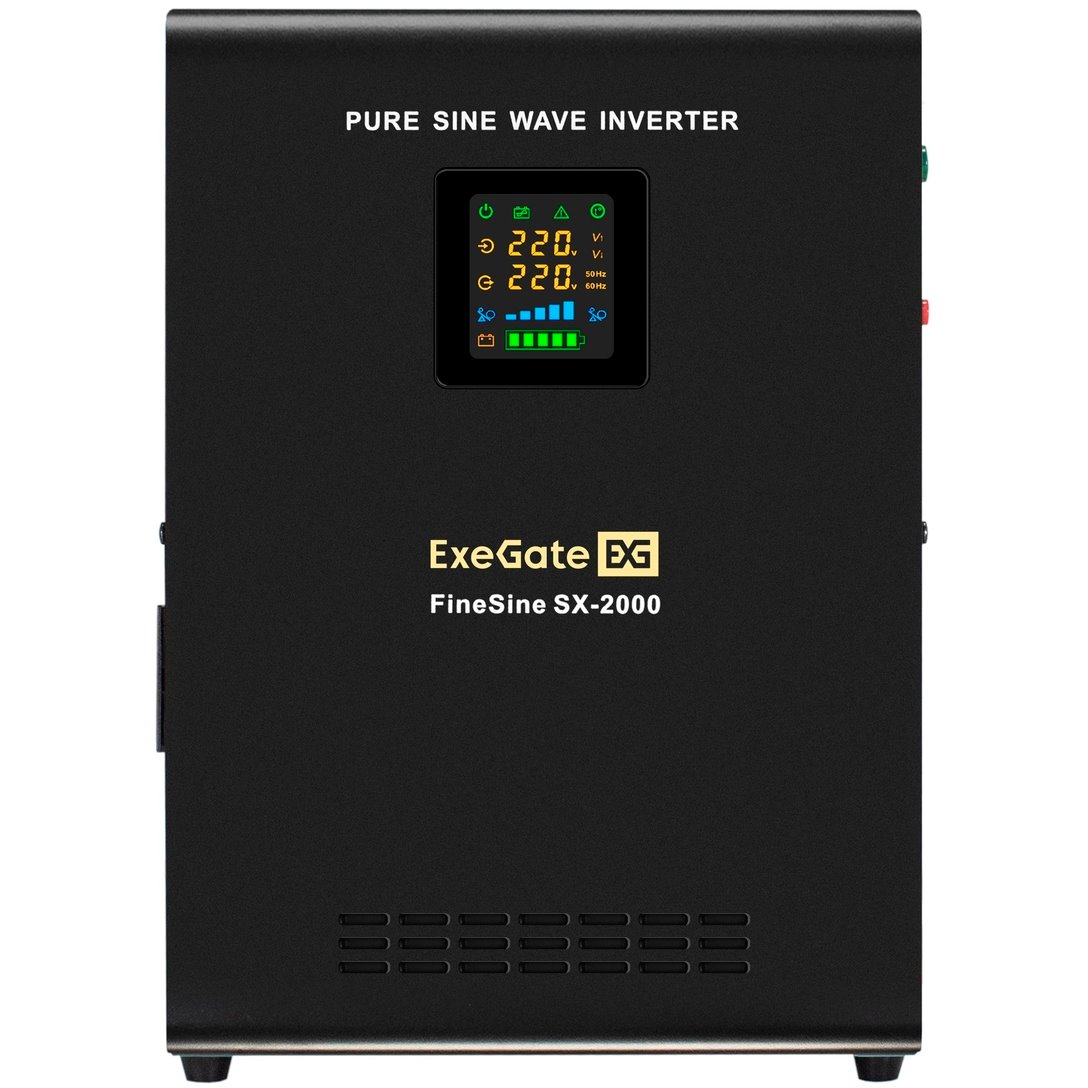 ИБП ExeGate FineSine SX-2000.LCD.AVR.2SH + 2x HRL 12-55 (55Ач) + батарея детальное изображение - 2