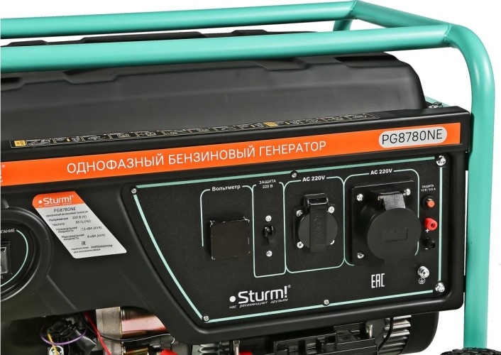 Генератор бензиновый Sturm PG8780NE, 7.5 кВт, Зеленый детальное изображение - 7