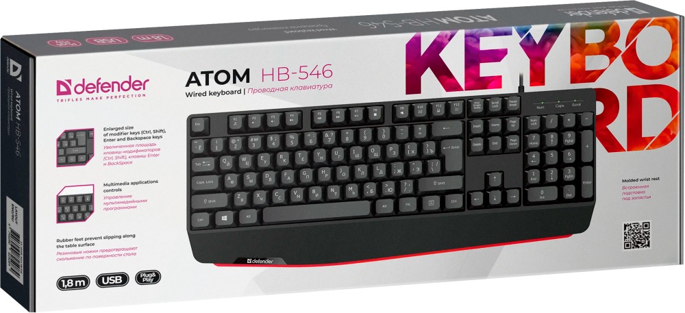 Клавиатура Defender Atom HB-546, 45546, Черный детальное изображение - 6