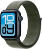 Умные часы Apple Watch SE 3 40 мм, GPS, Midnight Aluminium Case with Forest Sport Loop, Полуночный черный/Зеленый вариант - 1