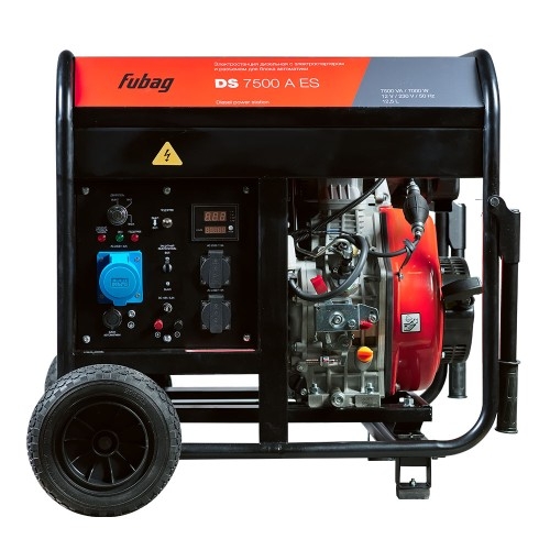 Генератор дизельный с воздушным охлаждением FUBAG DS 7500 A ES 646234, открытый, 7 кВт, Красный детальное изображение - 2