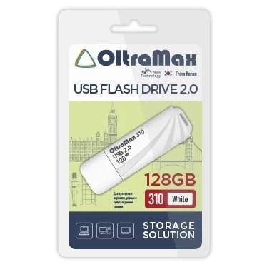 USB Flash накопитель OltraMax 310 128 ГБ, белый детальное изображение - 1