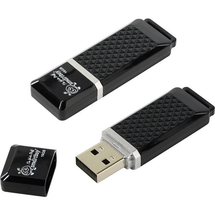 USB Flash накопитель SmartBuy Quartz (SB16 ГБQZ-K) 16 ГБ, черный детальное изображение - 1