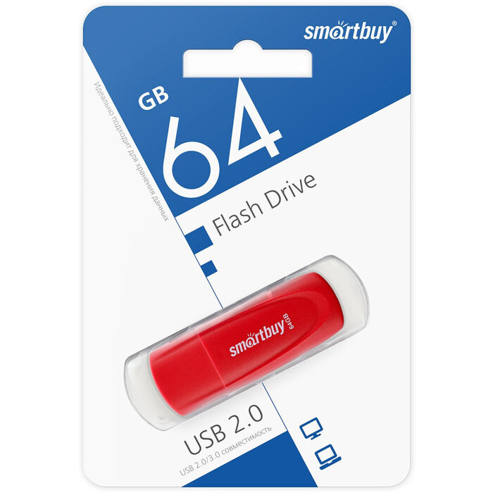 USB Flash накопитель SmartBuy Scout (SB064 ГБ2SCR) 64 ГБ, красный №3