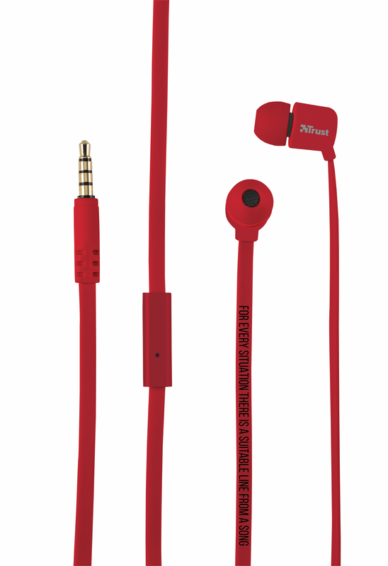 Проводные наушники Trust Urban Duga In-Ear Headphone, Красный детальное изображение - 2