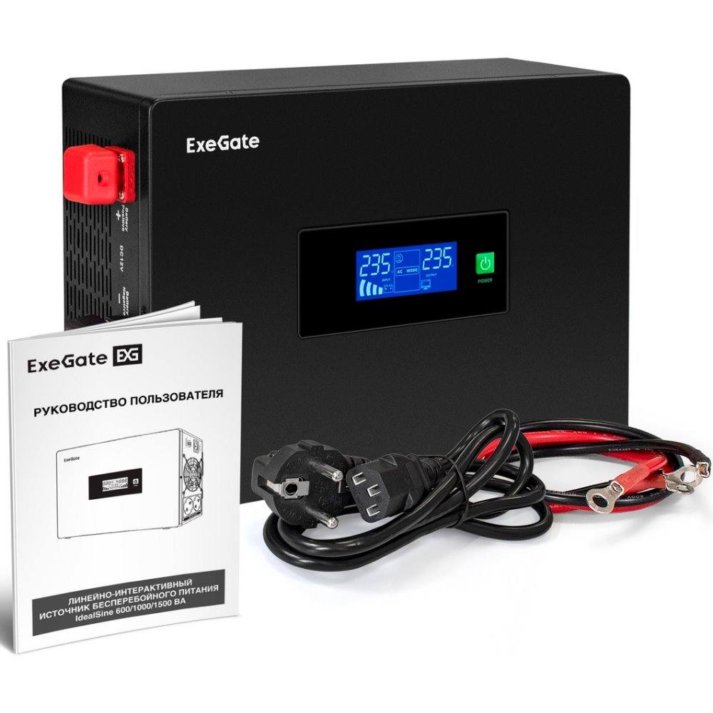 ИБП ExeGate IdealSine SR-600.LCD.2SH + HRL 12-120 (120Ач) + батарея детальное изображение - 6