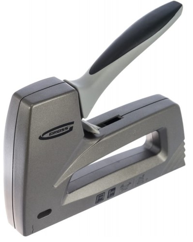 Скобозабиватель ручной GROSS 6-16мм степлер мебельный, пластиковый корпус,регулировка 41003 детальное изображение - 2