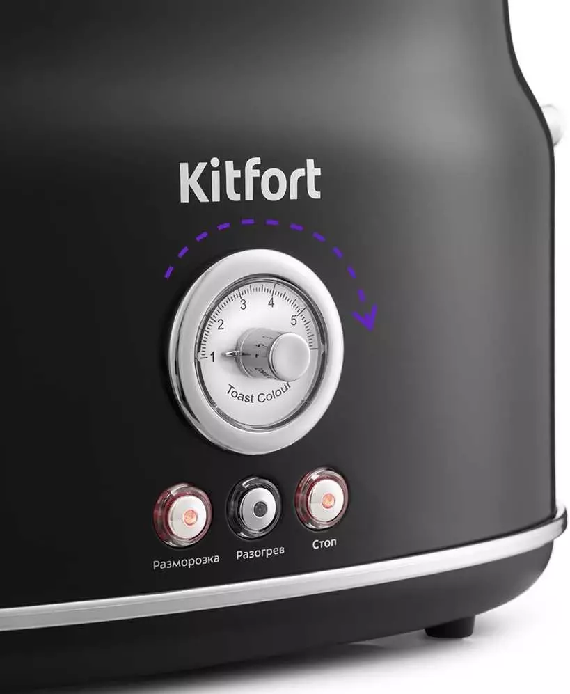 Тостер Kitfort KT-2038-1, Черный детальное изображение - 4
