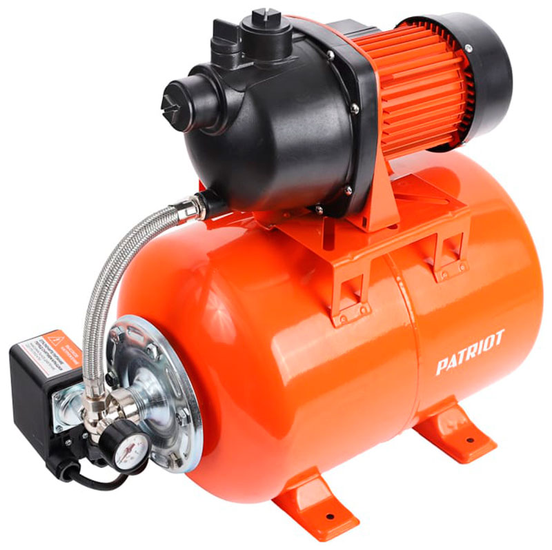 Насосная станция Patriot PW 800-20 P, 50 л/мин, 25 мм, напор 30 м, d=25 мм, 810 Вт, Оранжевый детальное изображение - 1