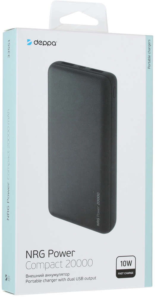 Внешний аккумулятор Deppa NRG Power Compact (33551), 20000 мАч, Серый №3
