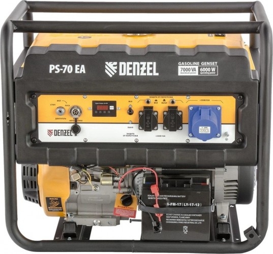 Генератор бензиновый Denzel PS 70 EA 946894, 6 кВт, Желтый детальное изображение - 7