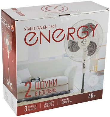 Вентилятор Energy EN-1661, 40 Вт, Белый/Серый (2 шт) детальное изображение - 3