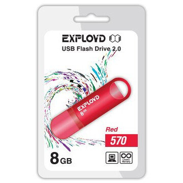 USB Flash накопитель Exployd 570 8 ГБ, красный детальное изображение - 1