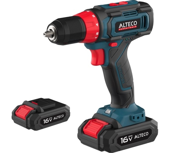 Аккумуляторная дрель-шуруповерт ALTECO CD 16-28 X2, 16 В, 28 Нм, 2 А·ч, 78073 детальное изображение - 1
