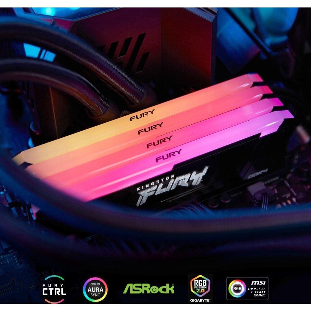 Оперативная память Kingston Fury Beast RGB DDR4 3600MHz, KF436C17BB2AK2/16, 2x8 Гб KIT, 16 Гб детальное изображение - 4